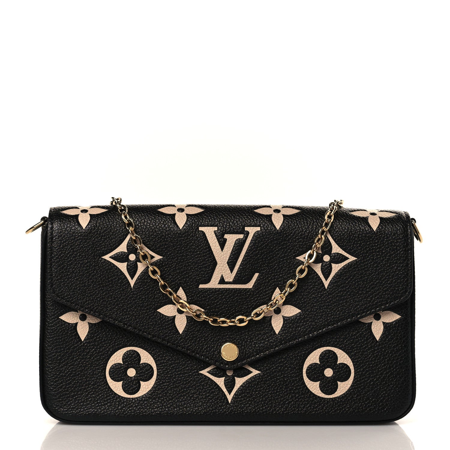 Louis Vuitton Empreinte Monogram Giant Felicie Pochette Black Beige 2 of 10