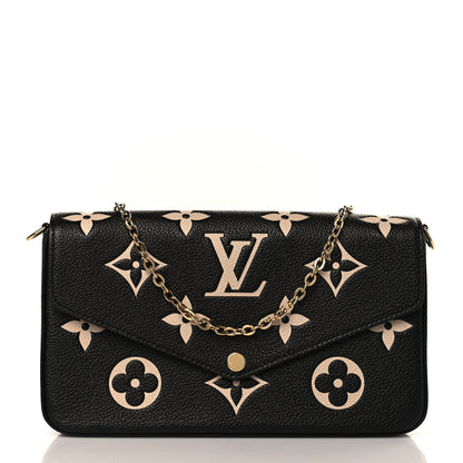Louis Vuitton Empreinte Monogram Giant Felicie Pochette Black Beige 2 of 10