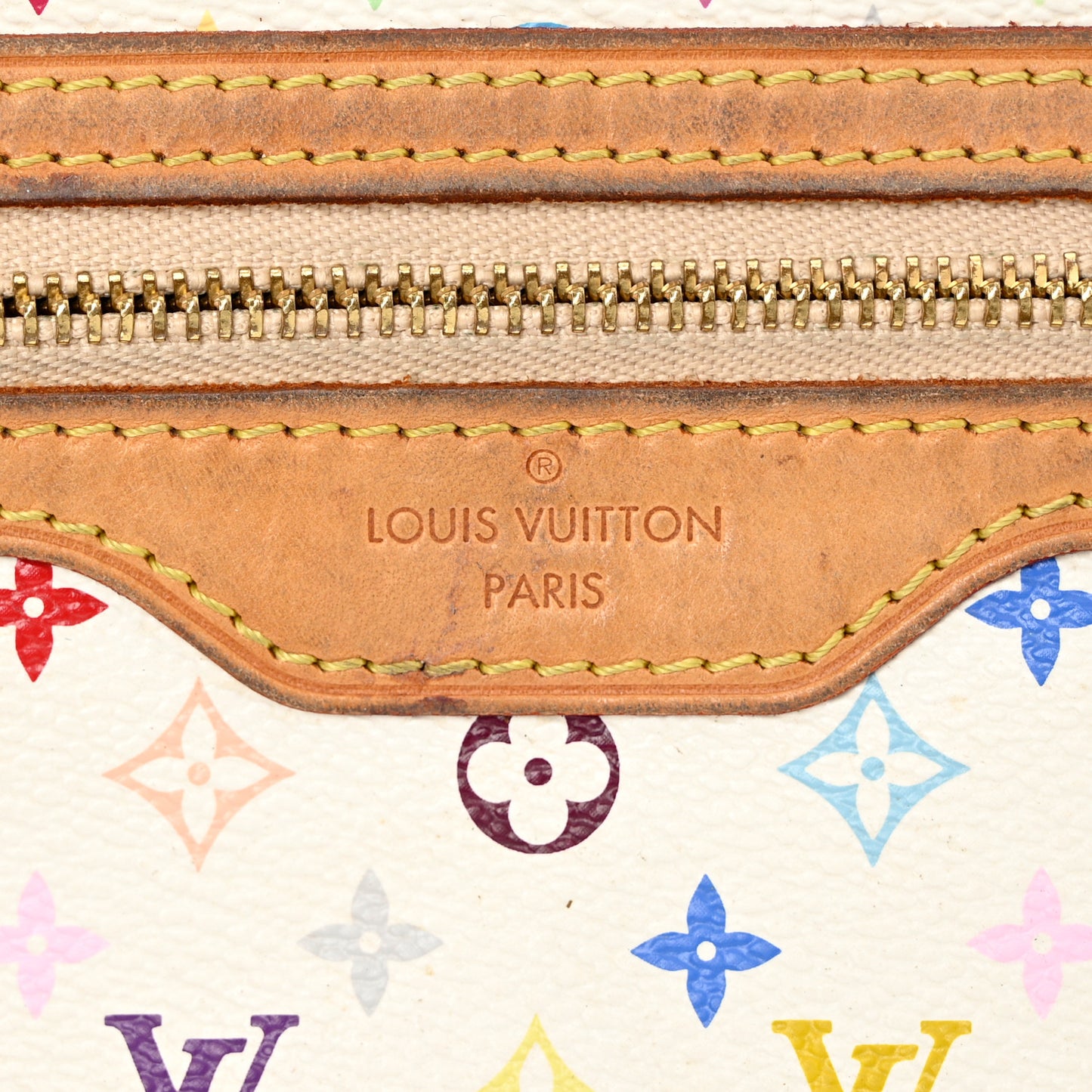 Monogram Multicolor Pochette Plate GM White