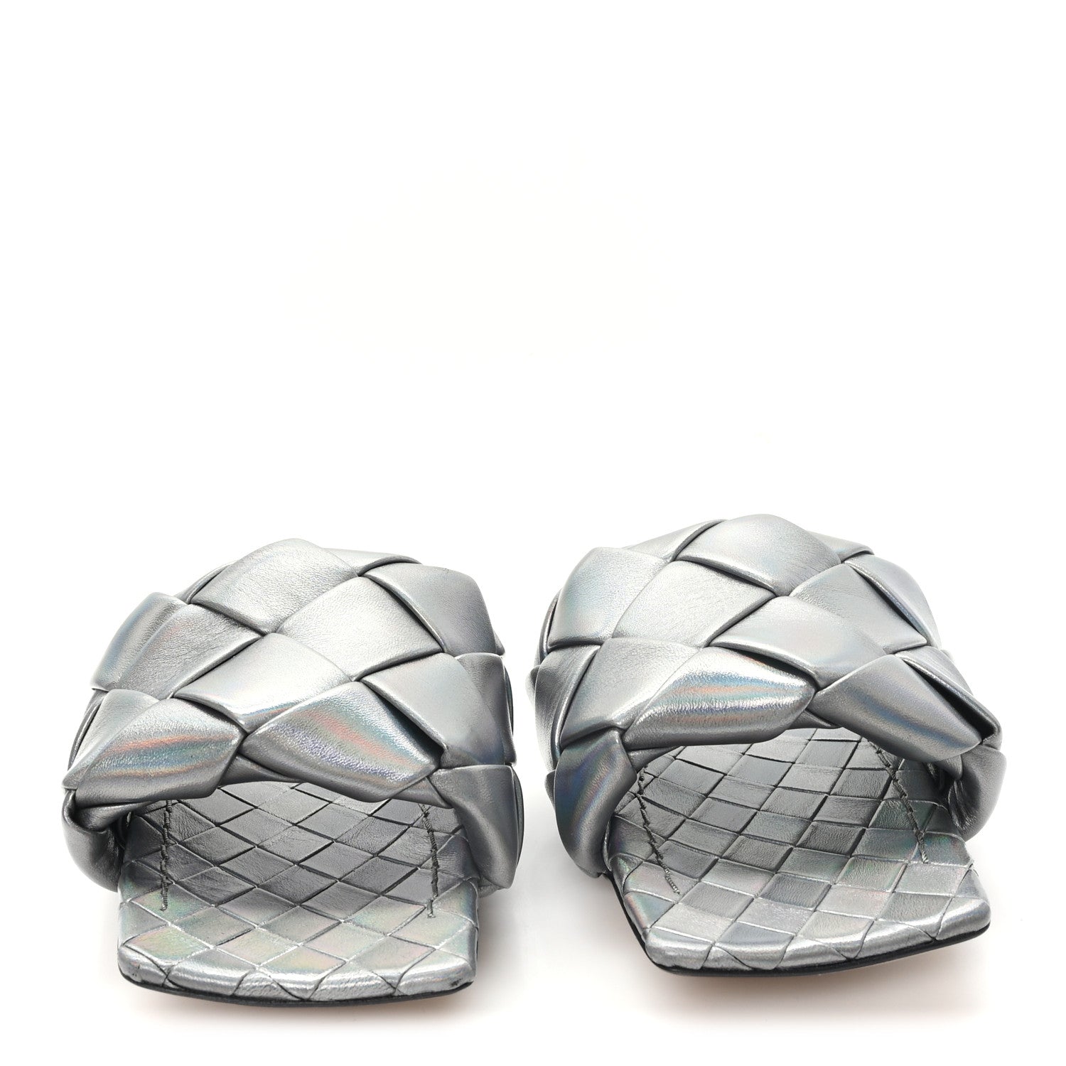 Bottega Veneta Laser Nappa Maxi Intrecciato Lido Flat Sandals 39 Oyster 3 of 9