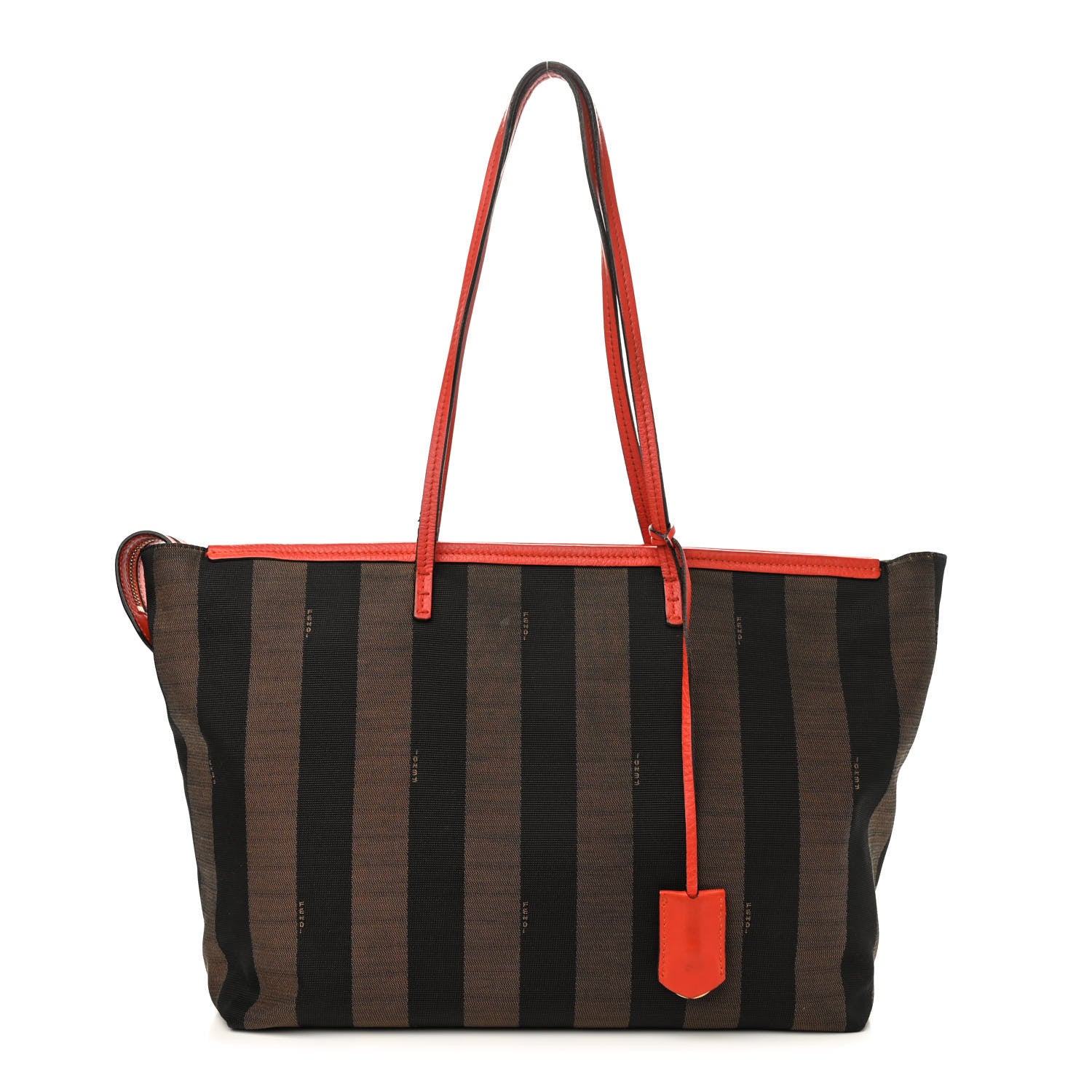 Fendi Pequin Vitello Roll Tote Tobacco Papavero 1 of 13