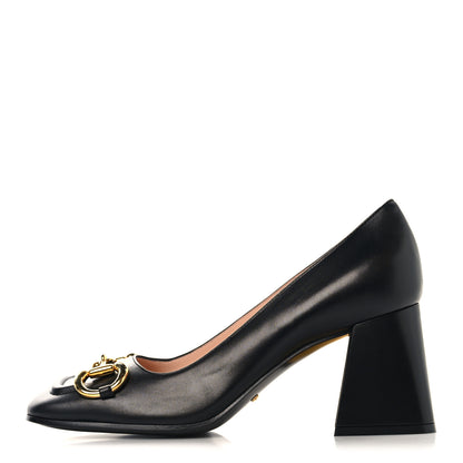 Gucci Malaga Kid Horsebit 75mm Pumps 38 Black 1 of 9
