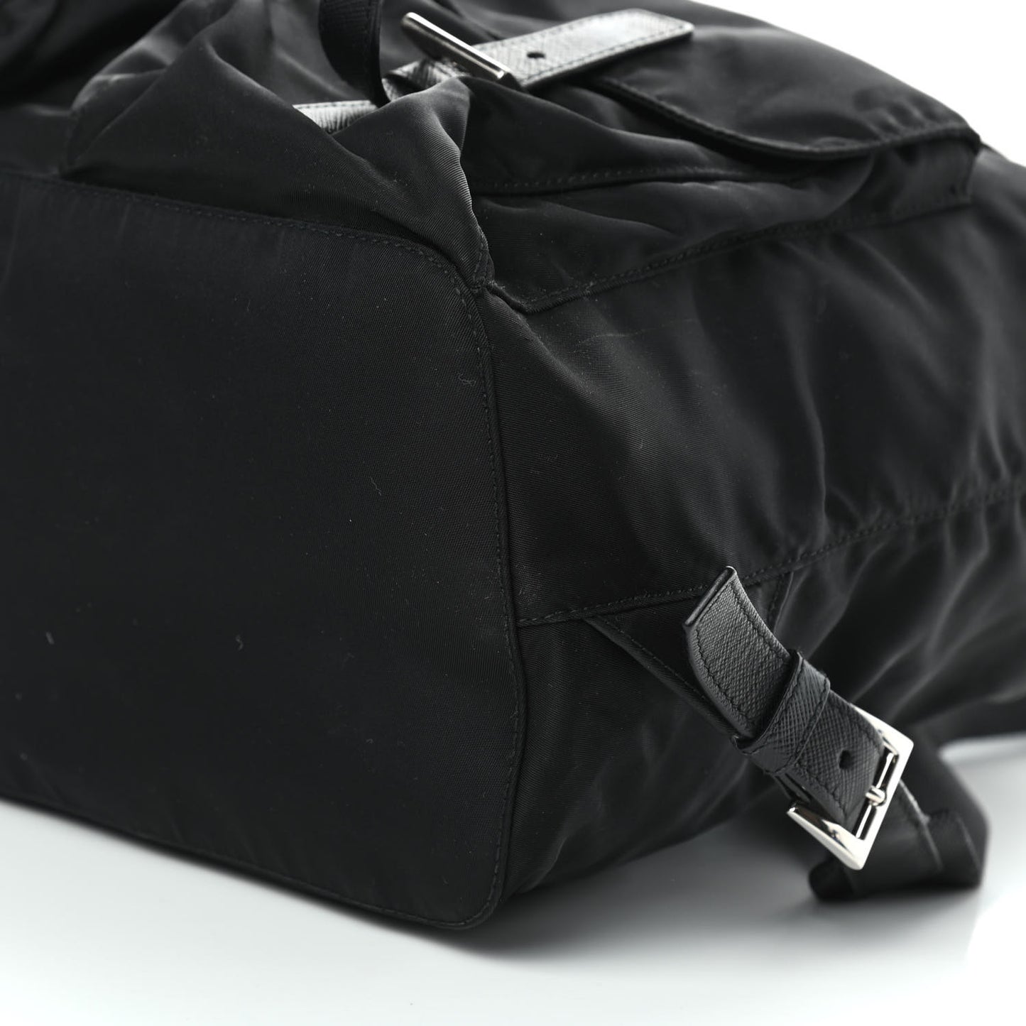 Tessuto Nylon Saffiano Medium Backpack Black