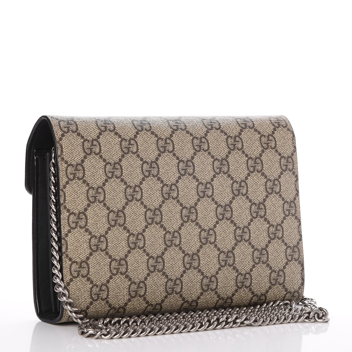 GG Supreme Monogram Mini Dionysus Chain Wallet Beige Black