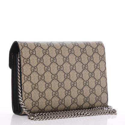 Gucci GG Supreme Monogram Mini Dionysus Chain Wallet Beige Black 3 of 8