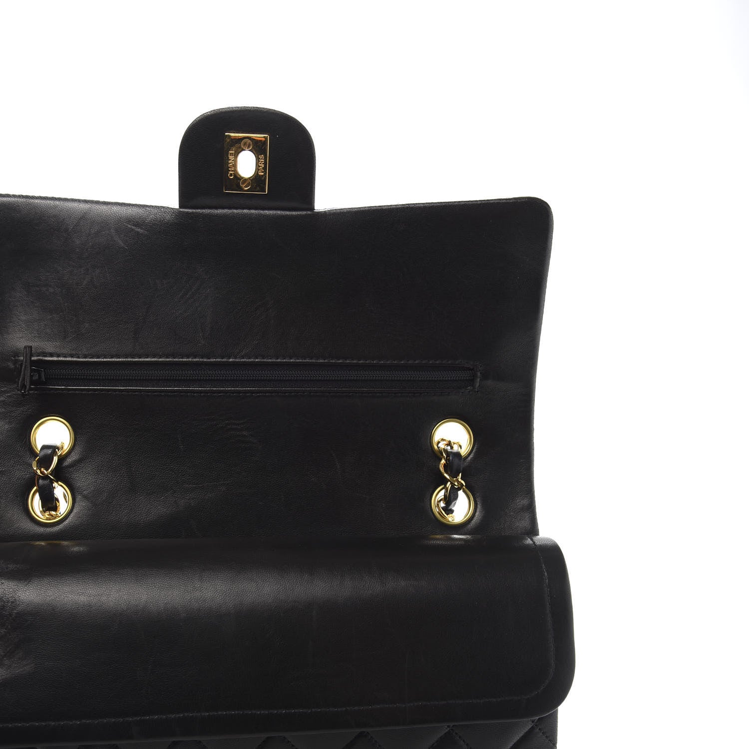 Chanel Lambskin Quilted Medium Double Flap Black 8 of 17
