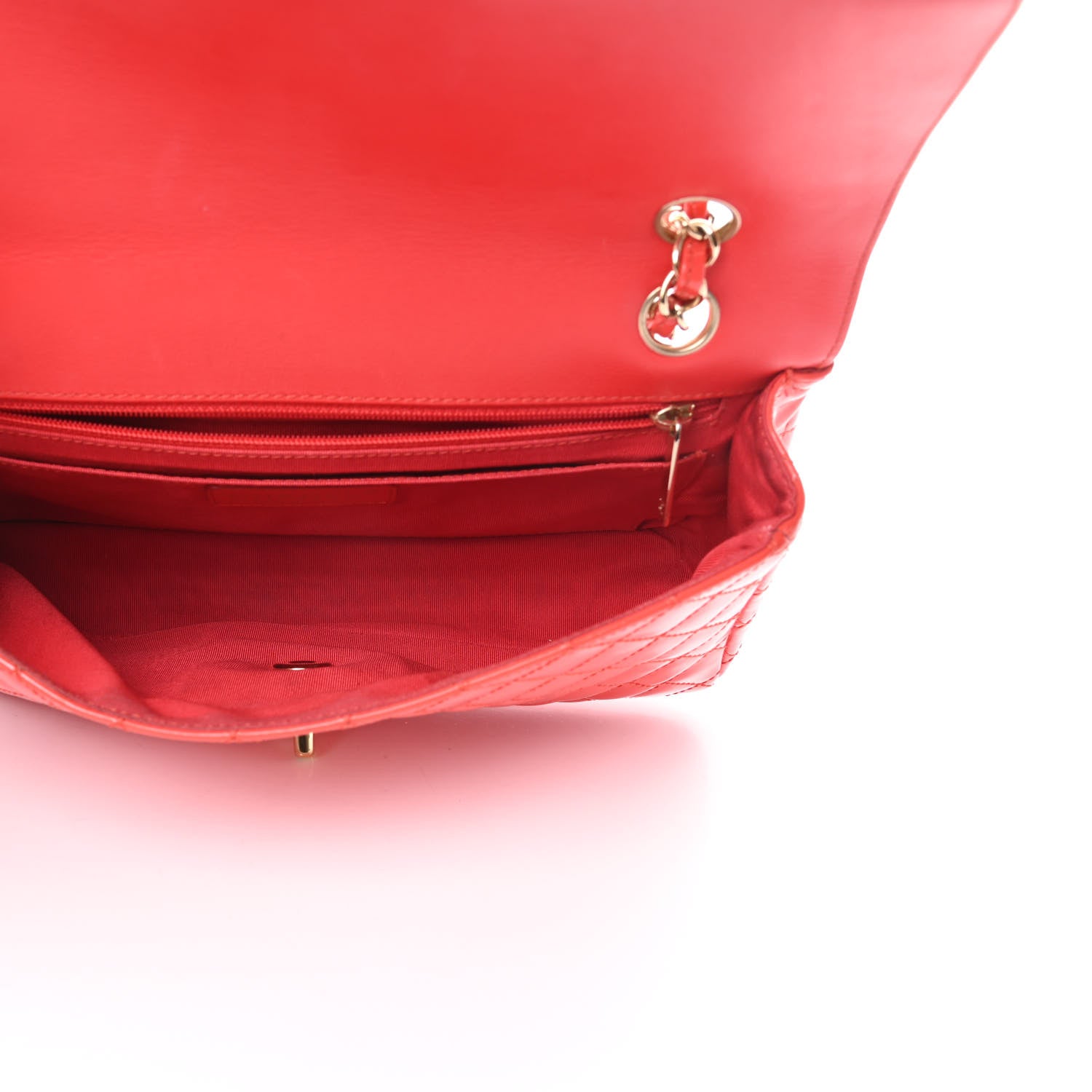 Chanel Patent Calfskin Quilted Valentine Charms Medium Single Flap Red 5 of 19