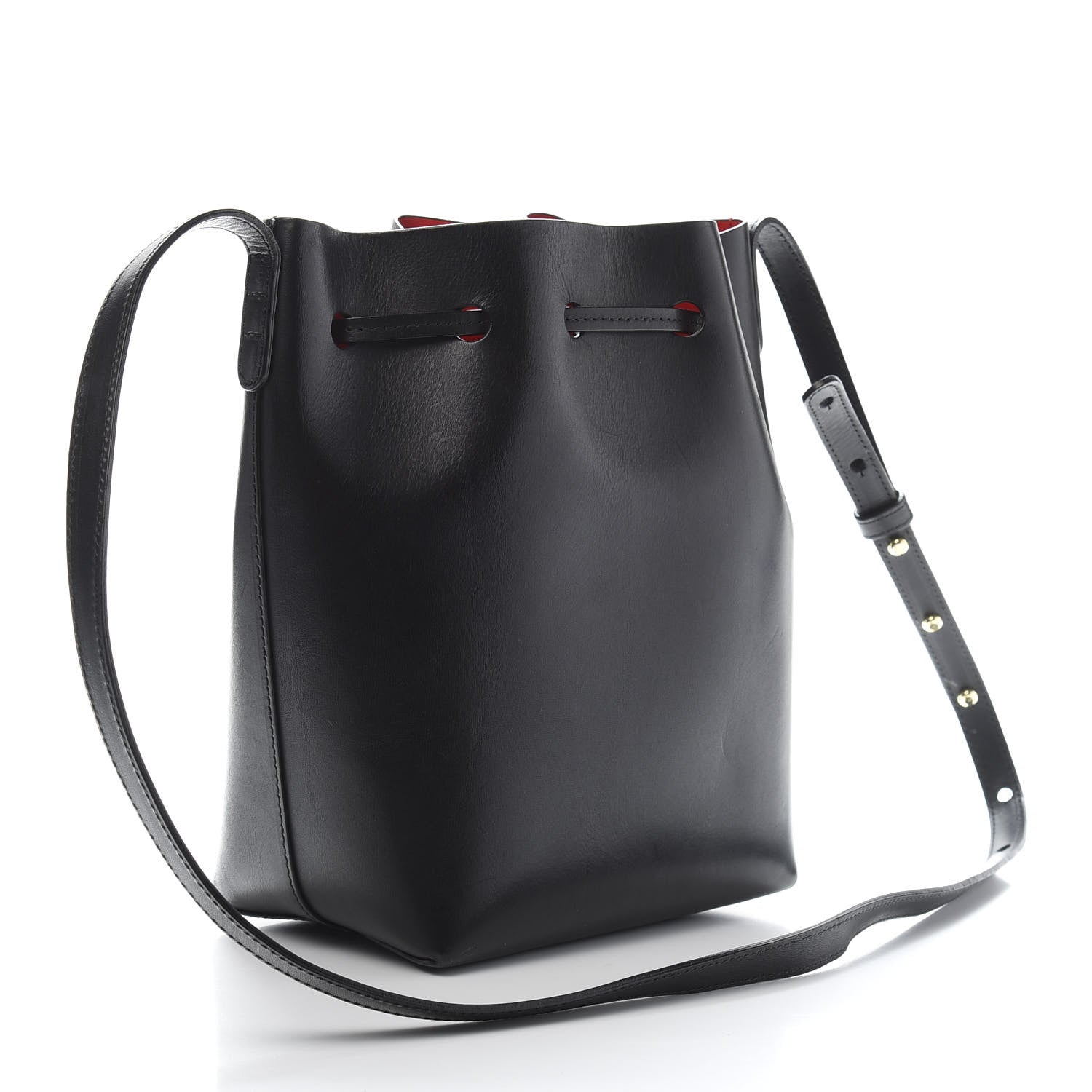Mansur Gavriel Vegetable Tanned Calfskin Mini Bucket Bag Black Flamma 3 of 11