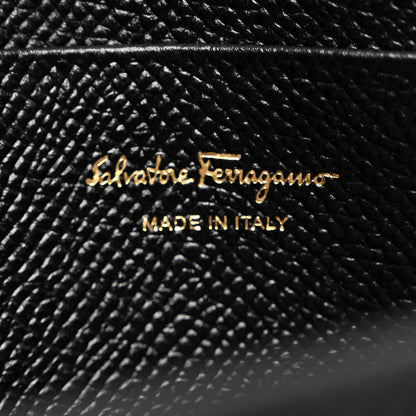 Salvatore Ferragamo Pebbled Calfskin Thalia Wallet On Chain Black 7 of 11