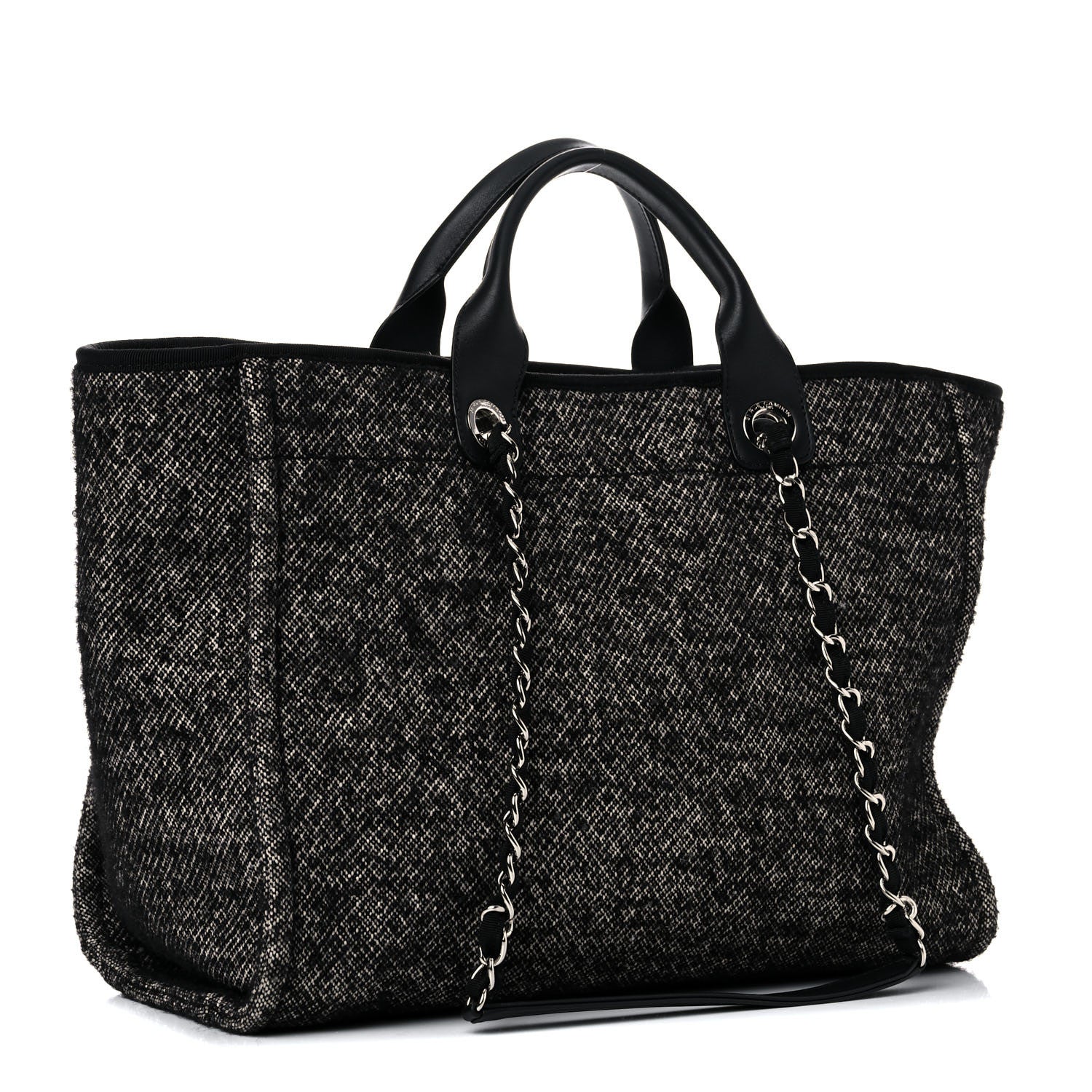 Chanel Mixed Fibers Calfskin Medium Deauville Tote Black 2 of 9