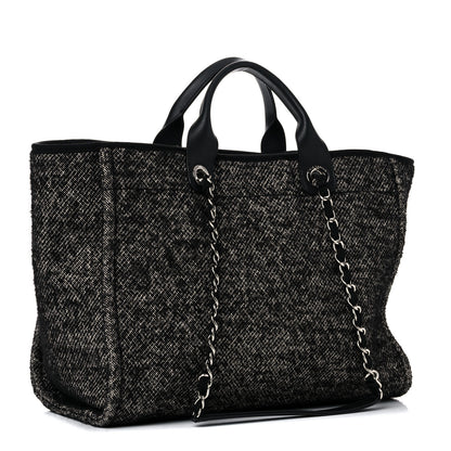 Chanel Mixed Fibers Calfskin Medium Deauville Tote Black 2 of 9