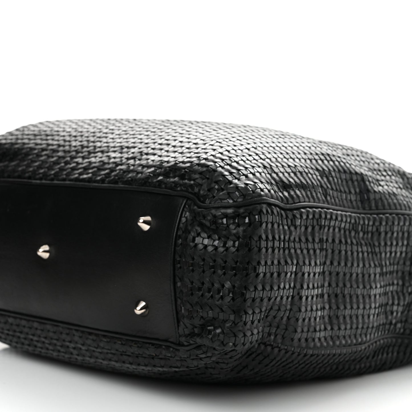 Lambskin Woven Dior Soft Shopping Tote Black