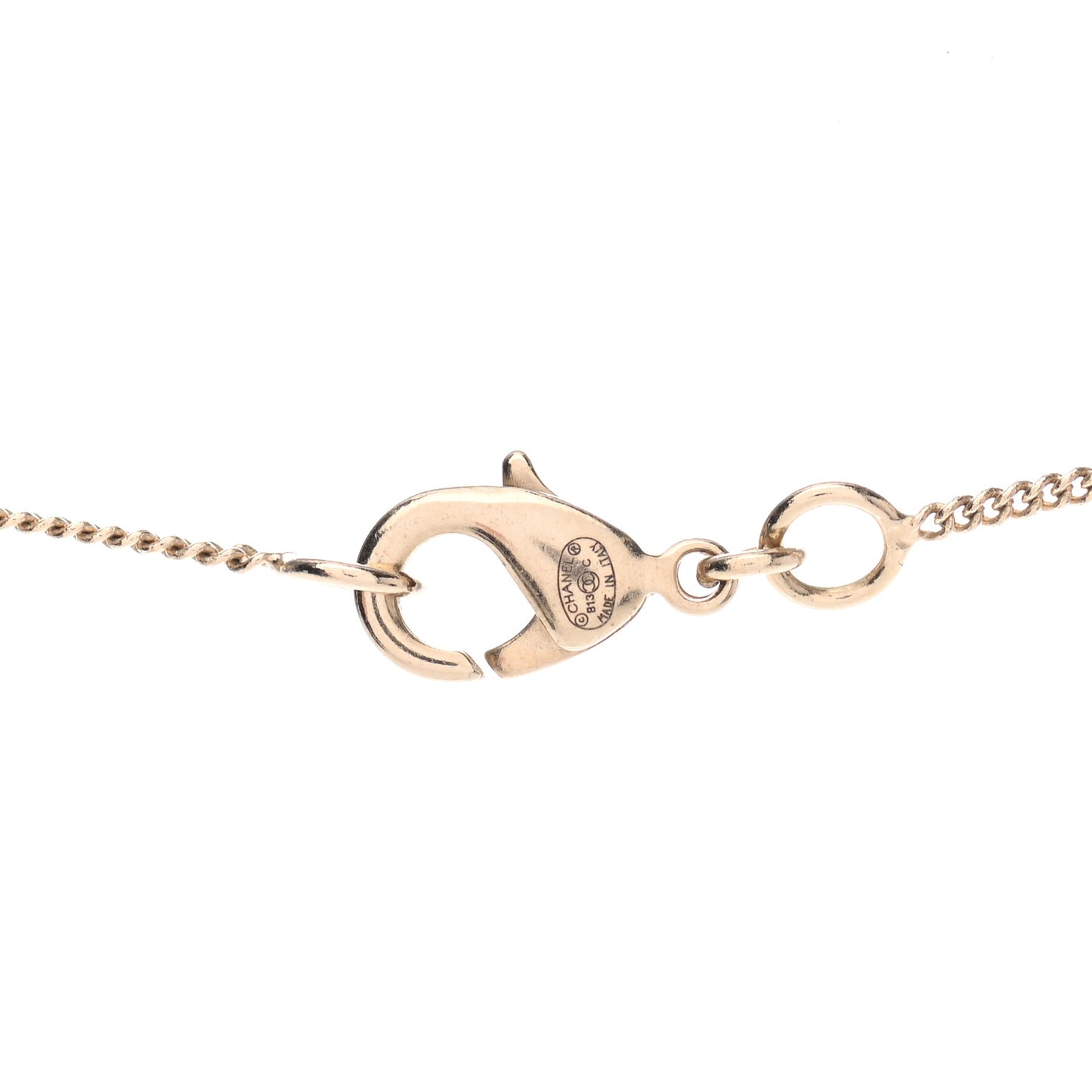 Crystal CC Pendant Necklace Gold