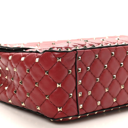 Valentino Garavani Nappa Large Rockstud Spike Shoulder Bag Rubino 8 of 9
