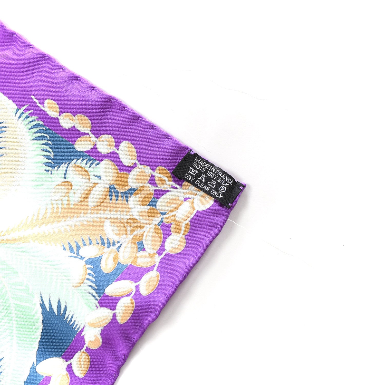 Hermes Silk Mythiques Phoenix Pocket Square Violet Ardoise Vert Jade 3 of 3