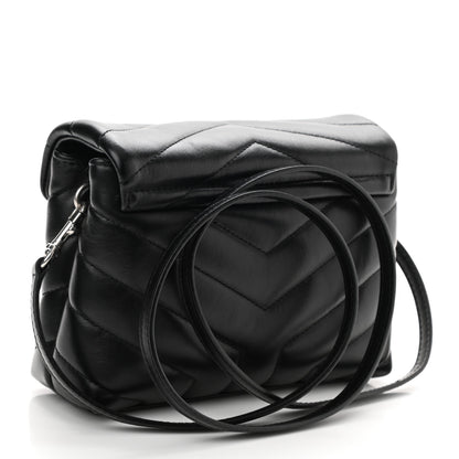 Saint Laurent Calfskin Y Quilted Monogram Toy Loulou Crossbody Bag Black 3 of 12