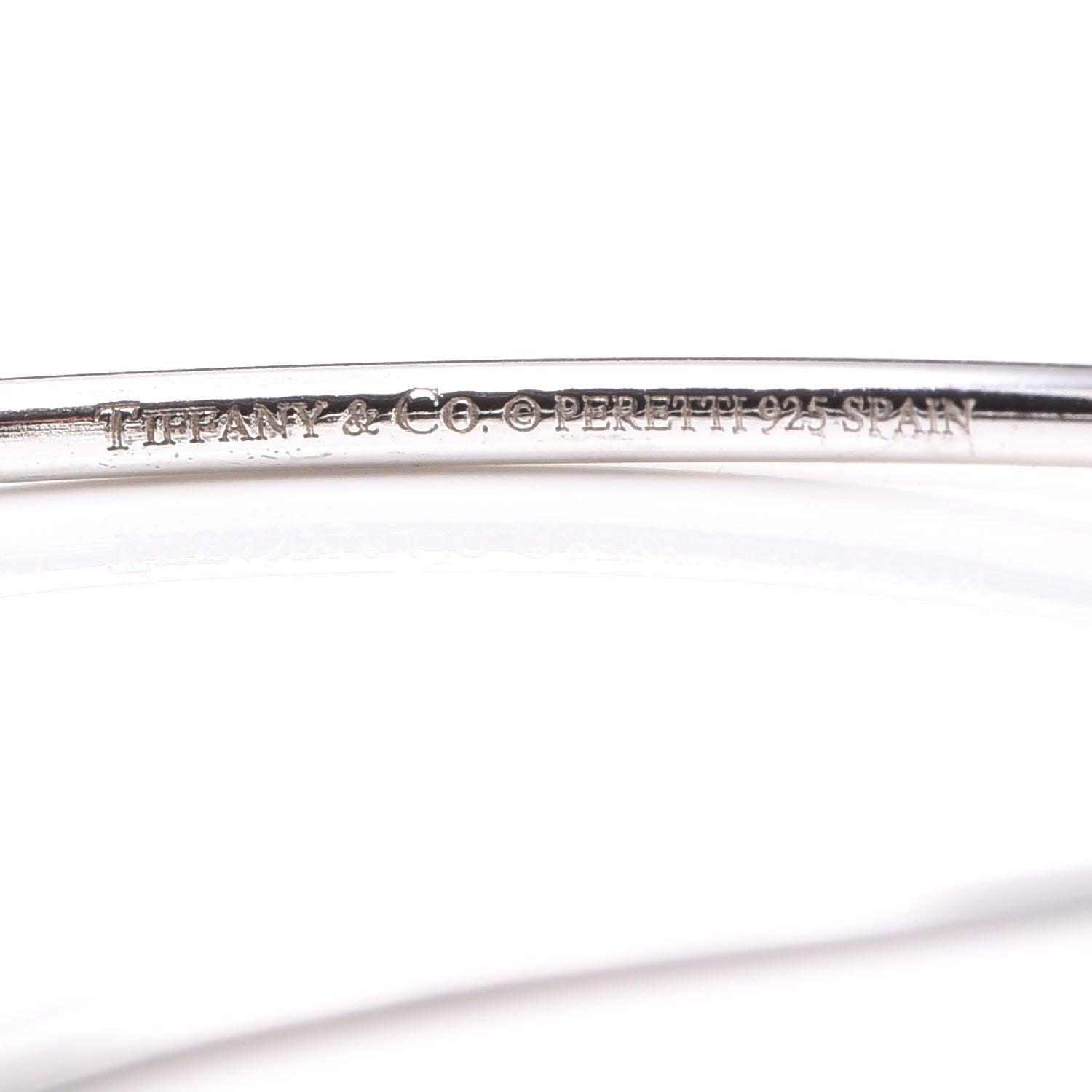 Tiffany Sterling Silver Elsa Peretti Double Open Heart Bangle Bracelet 4 of 5