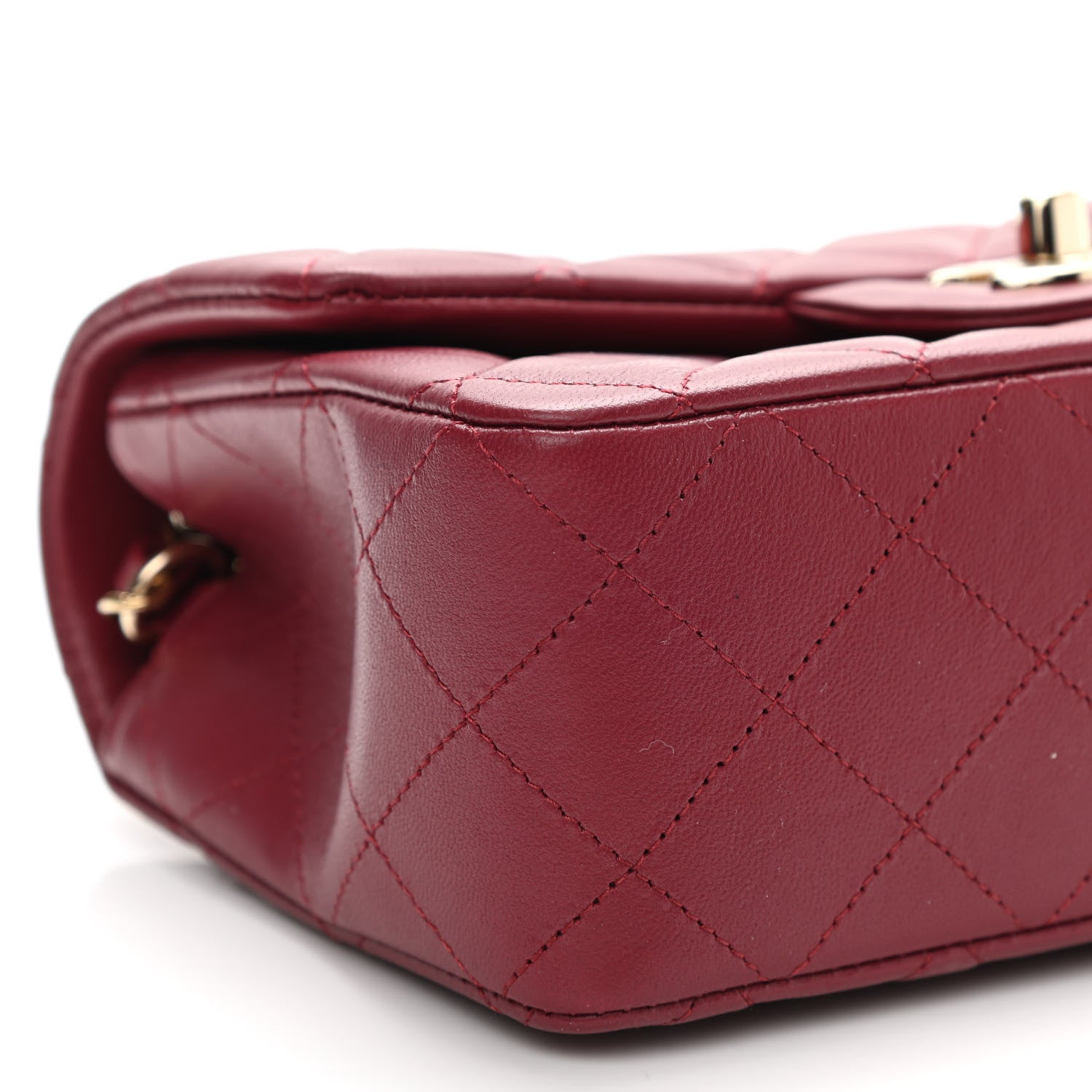 Chanel Lambskin Quilted Mini Rectangular Flap Burgundy 8 of 10