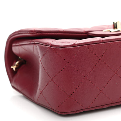 Chanel Lambskin Quilted Mini Rectangular Flap Burgundy 8 of 10