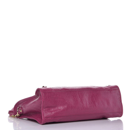 Balenciaga Agneau Classic Gold Hardware City Rose Dahlia 4 of 9