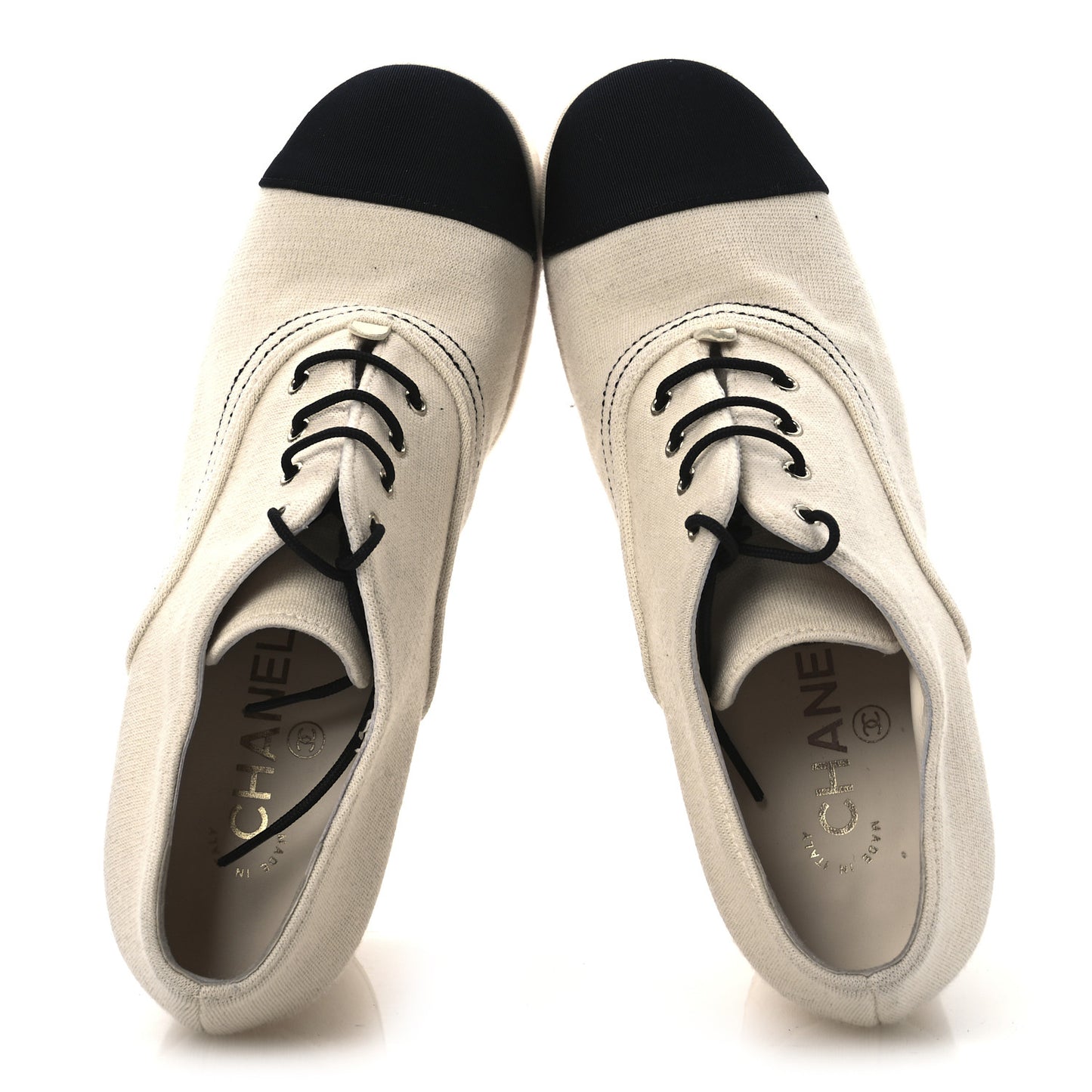 Canvas Lace Up Oxford Pumps 38 White Black