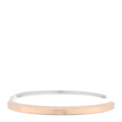 Tiffany 18K Rose White Gold Narrow Tiffany Lock Bangle Bracelet 3 of 5