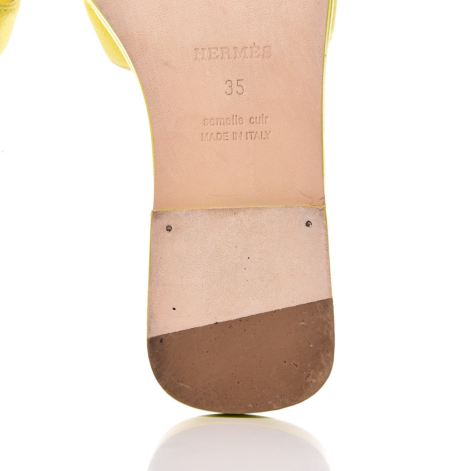 Hermes Epsom Oran Sandals 35 Jaune Pollen 10 of 11
