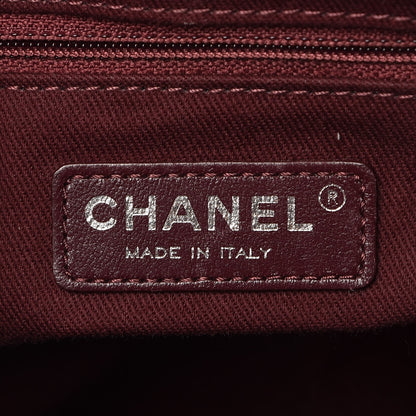 Chanel Glazed Calfskin Quilted Large Nameplate Shopping Tote Burgundy 6 of 11