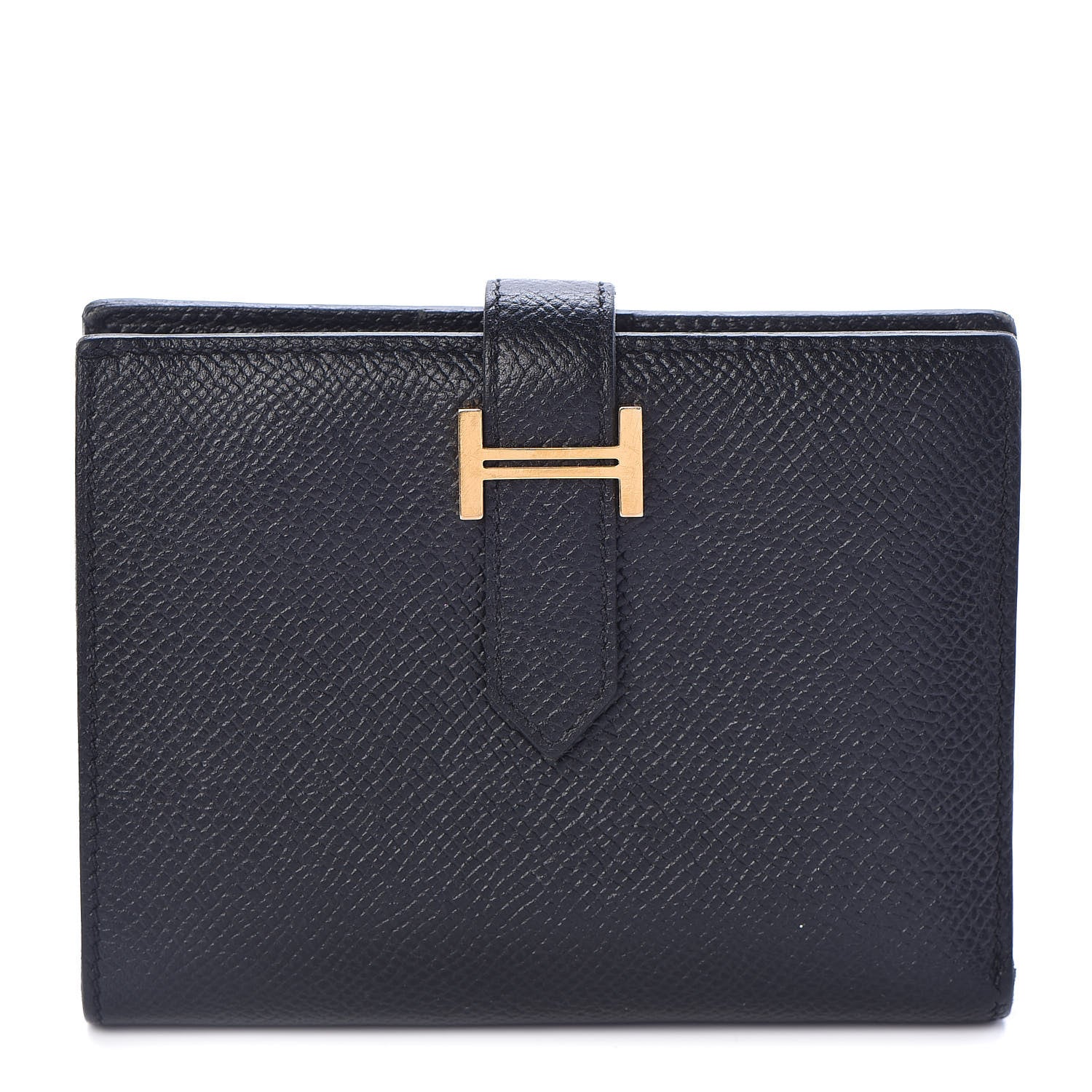 Hermes Epsom Bearn Compact Wallet Black 1 of 7