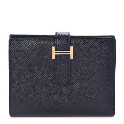 Hermes Epsom Bearn Compact Wallet Black 1 of 7