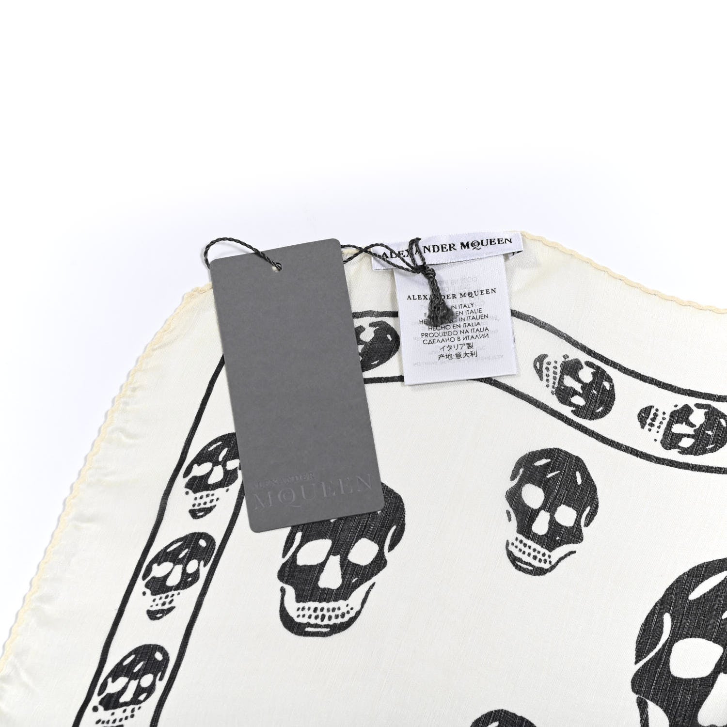 Alexander McQueen Silk Chiffon Skull Scarf Ivory Black 2 of 3