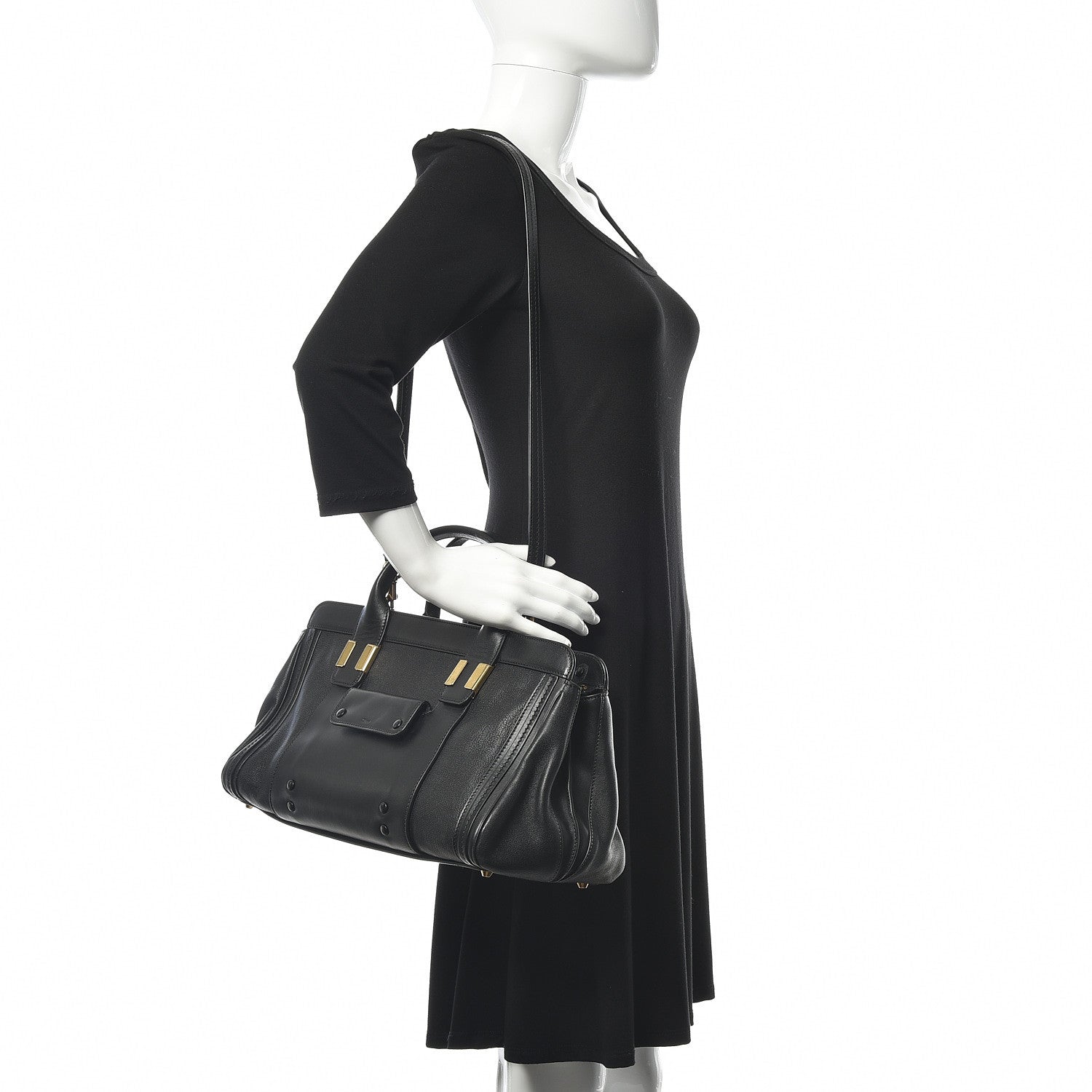 Chloe Calfskin Medium Alice Satchel Black 2 of 11