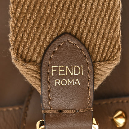 Fendi Vitello Seta Glazed Fabric FF 1974 Medium Peekaboo X-Lite Maya Mogano Panna 8 of 13
