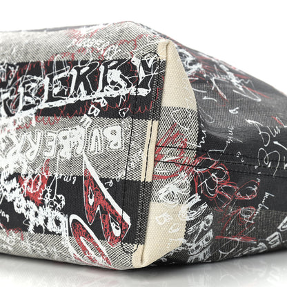 Burberry Coated Canvas Mega Check Sketchbook Medium Reversible Doodle Tote Black 14 of 18