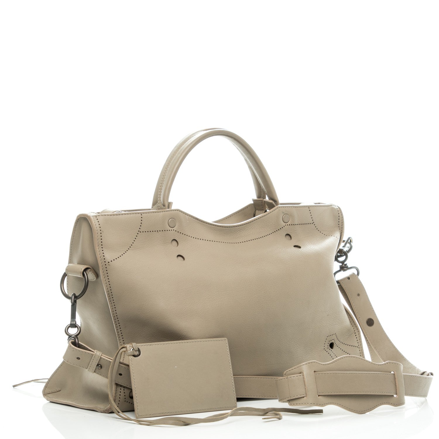 Balenciaga Veau Grana Perforated Blackout Hardware City Gris Cendre 3 of 11