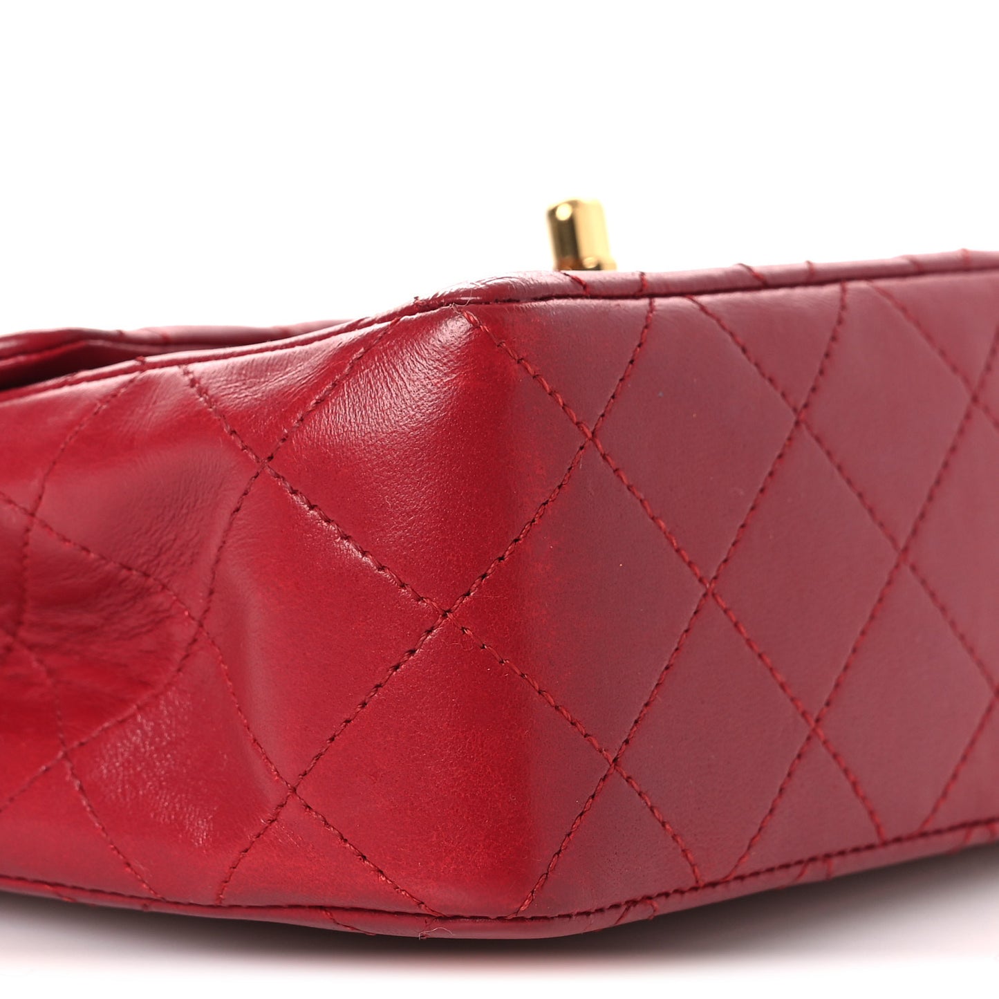 Lambskin Quilted Mini Square Flap Red
