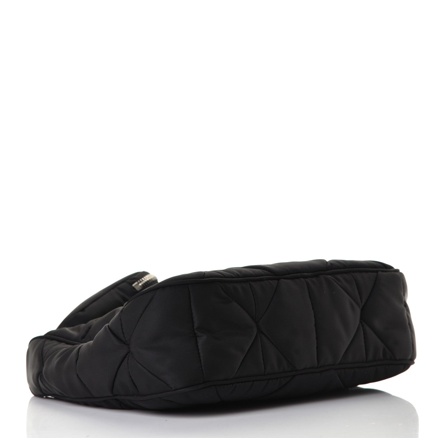 Prada Re-Nylon Triangle Padded Patchwork Shoulder Bag Black 3 of 4