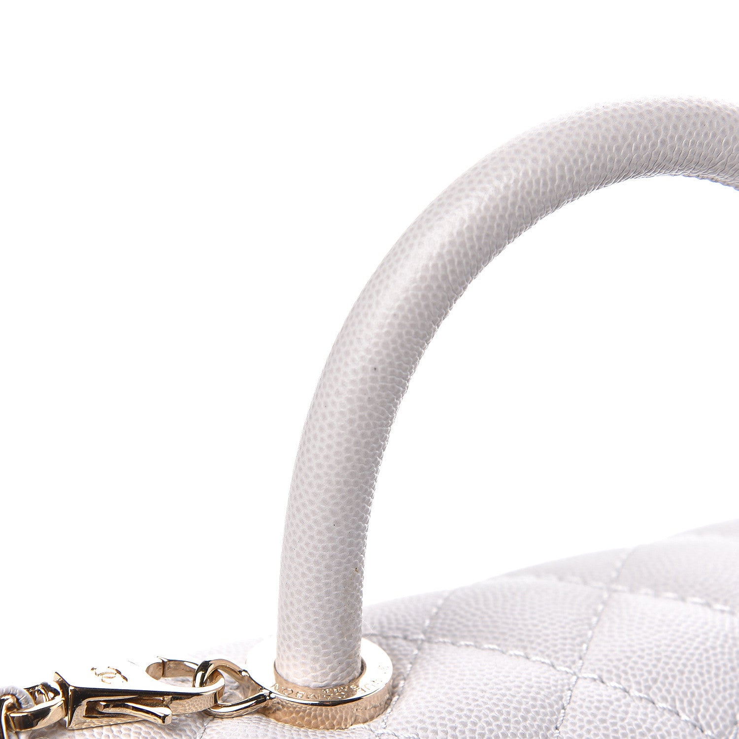 Chanel Caviar Quilted Mini Coco Handle Flap Light Grey 8 of 12