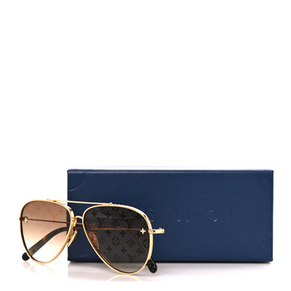 Louis Vuitton Metal The LV Pilot Sunglasses Z1620U Gradient Brown Monogram 9 of 9