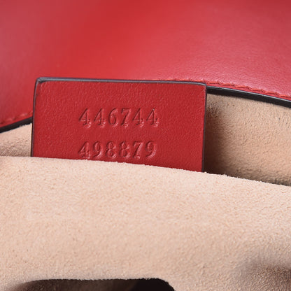 Gucci Calfskin Matelasse Mini GG Marmont Shoulder Bag Hibiscus Red 8 of 11