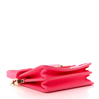Louis Vuitton Grained Calfskin Tufted Monogram Mini Dauphine Fluo Pink 4 of 11