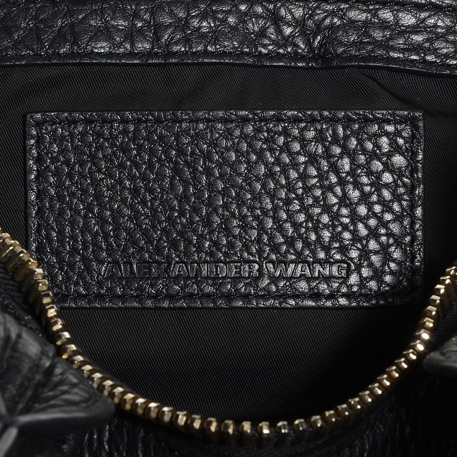 Alexander Wang Pebbled Leather Rockie Black w Pale Gold Hardware 6 of 6