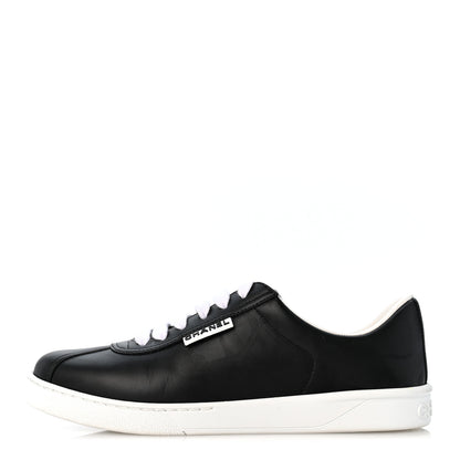 Chanel Calfskin CC Womens Sneakers 38.5 Black 1 of 10