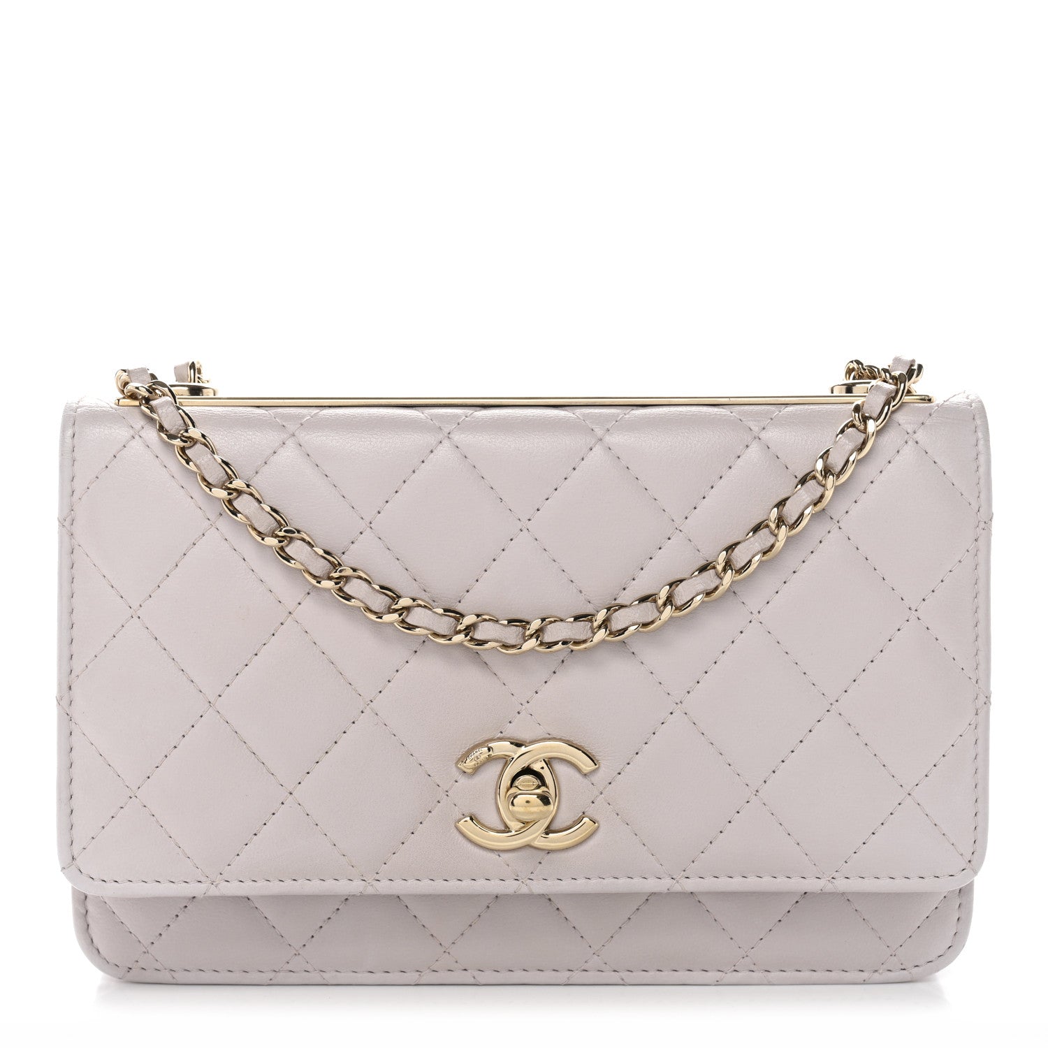 Chanel Lambskin Quilted Trendy CC Wallet On Chain WOC Lilac 1 of 14