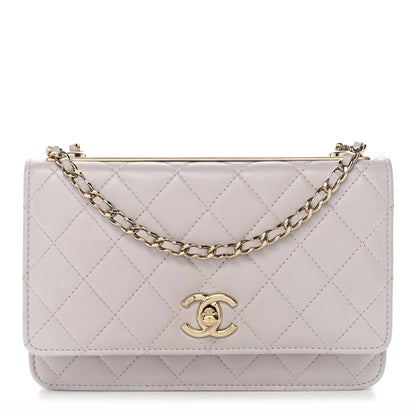 Chanel Lambskin Quilted Trendy CC Wallet On Chain WOC Lilac 1 of 14