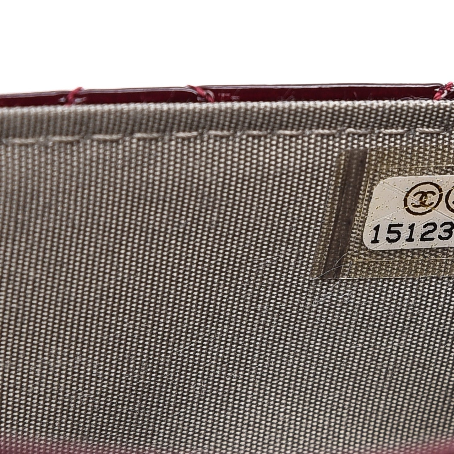 Patent Quilted Brilliant Wallet On Chain WOC Light Burgundy