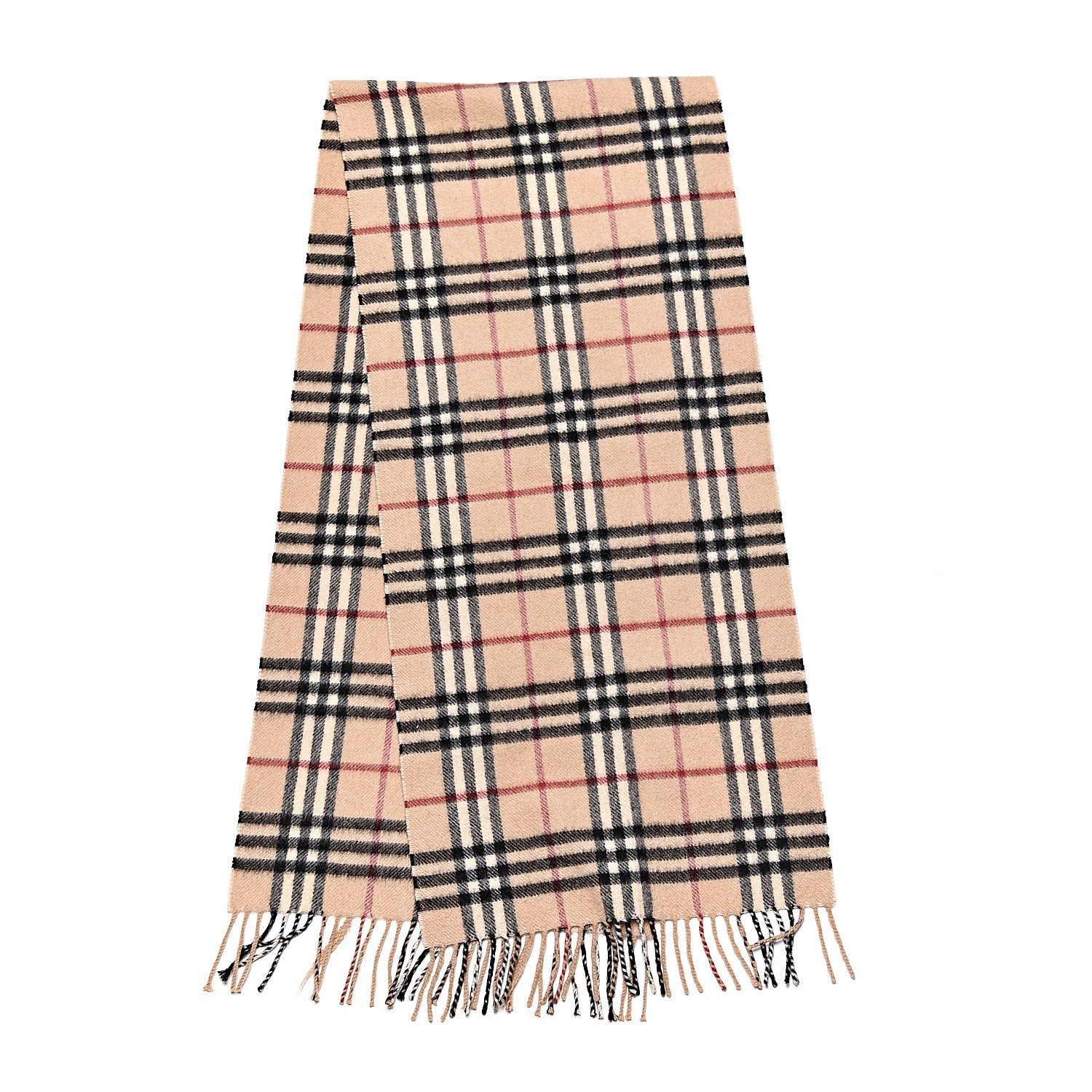 Burberry Cashmere House Check Fringe Scarf Camel 3 of 6