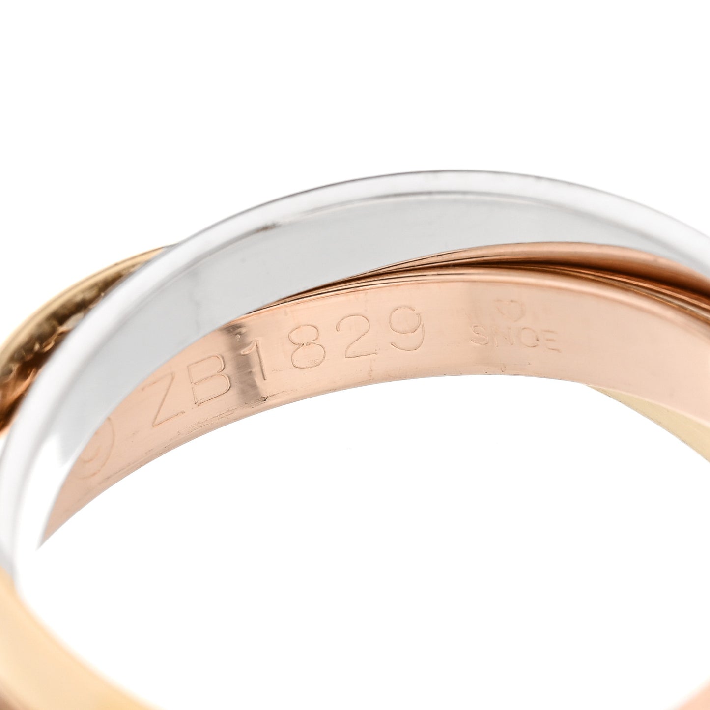 18K White Yellow Pink Gold Diamond Small Trinity Paved Ring 52 6