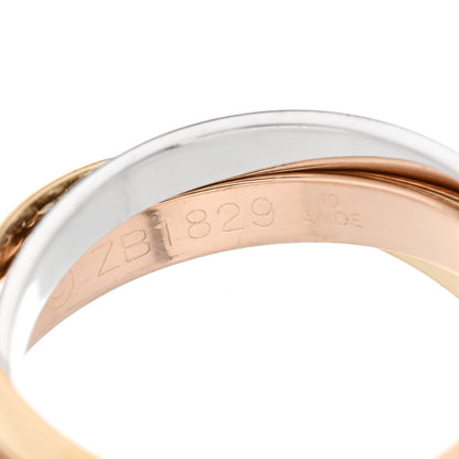 Cartier 18K White Yellow Pink Gold Diamond Small Trinity Paved Ring 52 6 4 of 5
