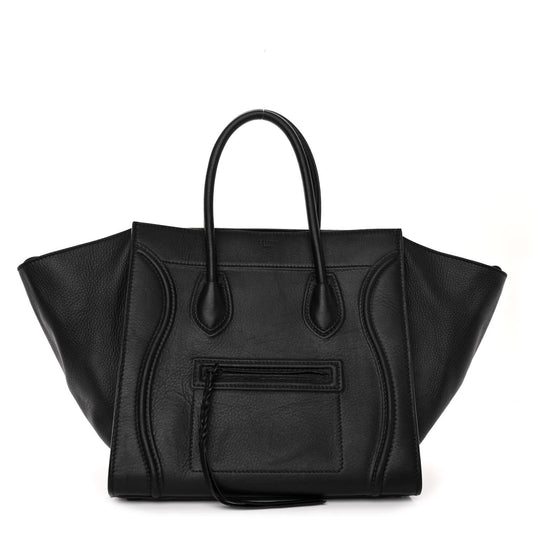 Supple Calfskin Medium Phantom Luggage Black